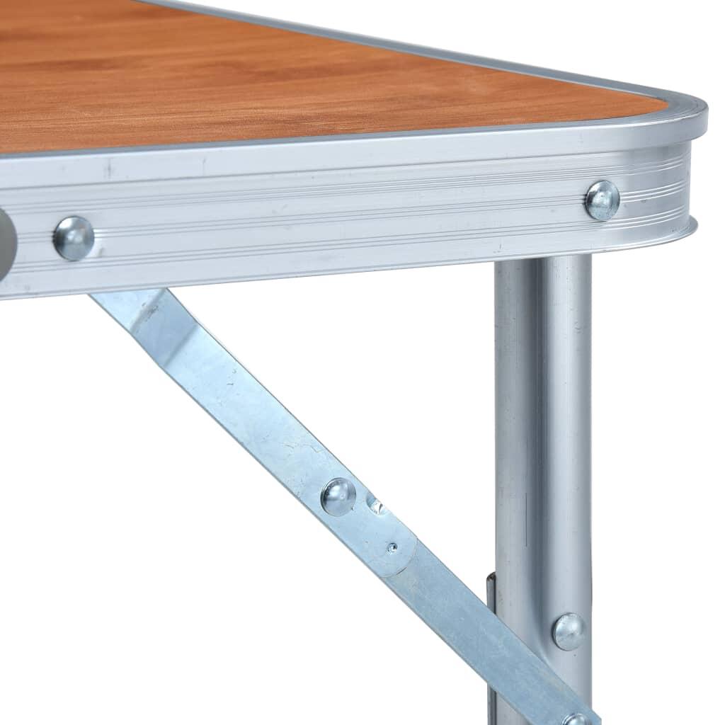Mesa de campismo dobrável 60x45 cm alumínio 5/7