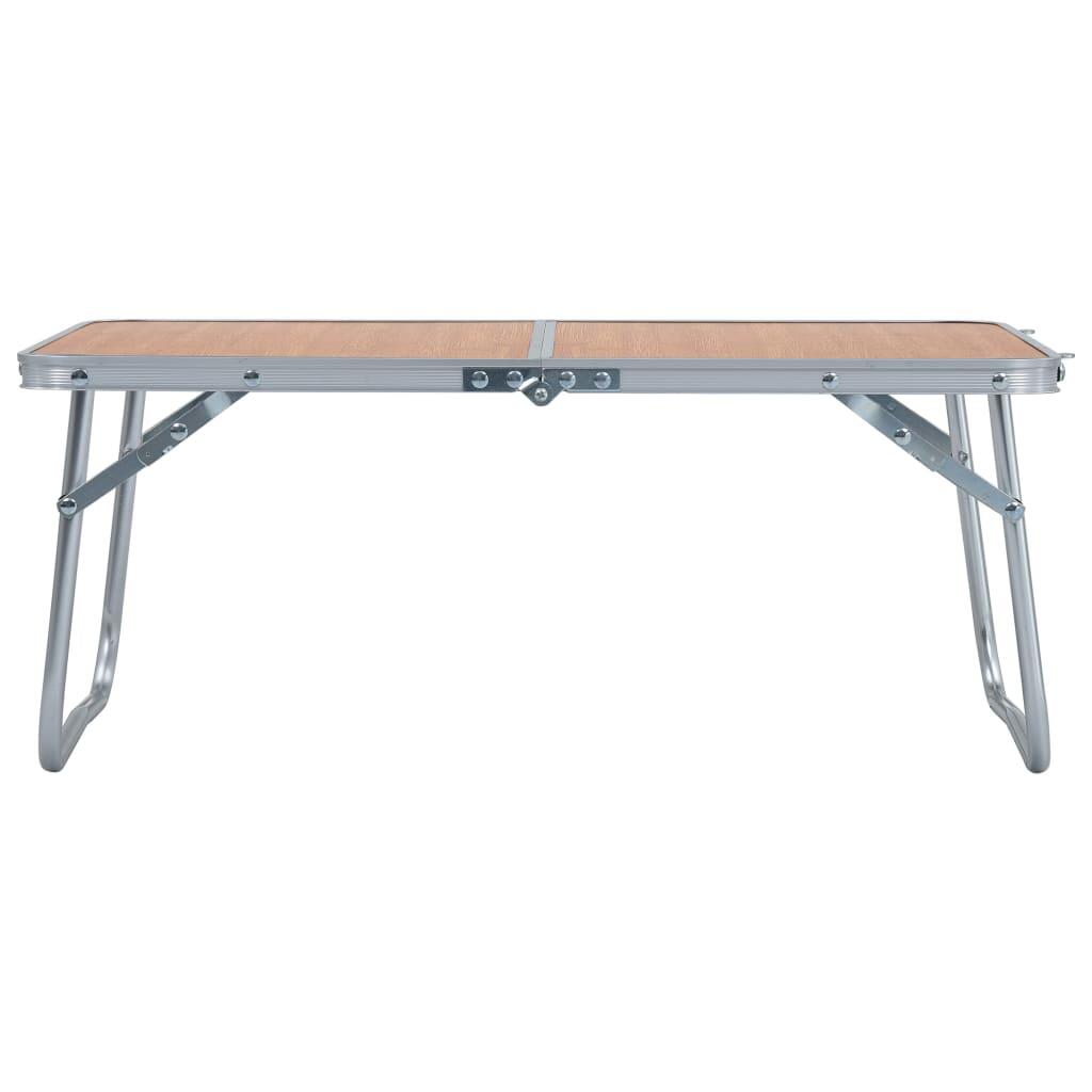 Mesa de camping plegable aluminio marrón 60x40 cm 2/7