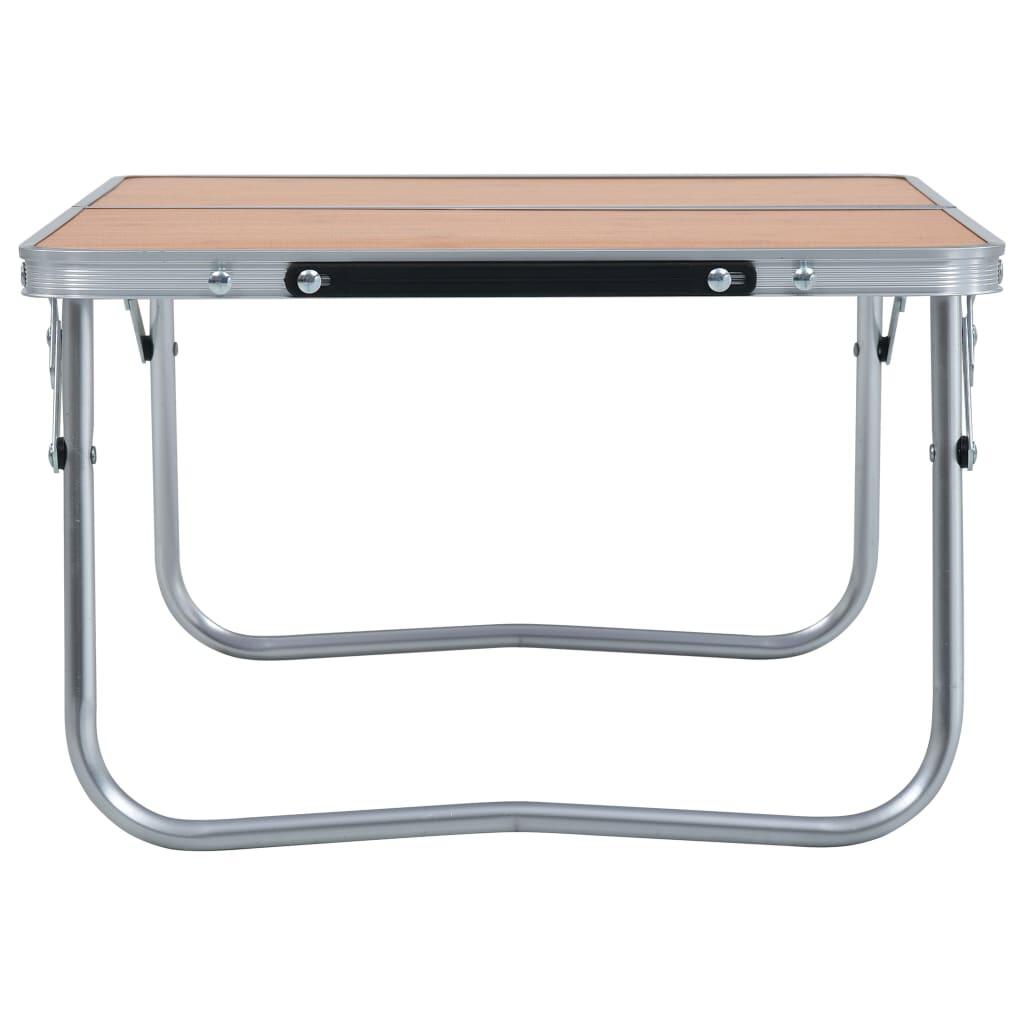 Mesa de camping plegable aluminio marrón 60x40 cm 3/7