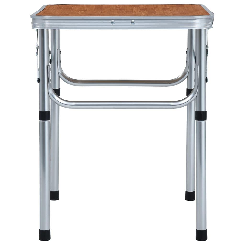 Mesa de campismo dobrável 60x45 cm alumínio 3/7