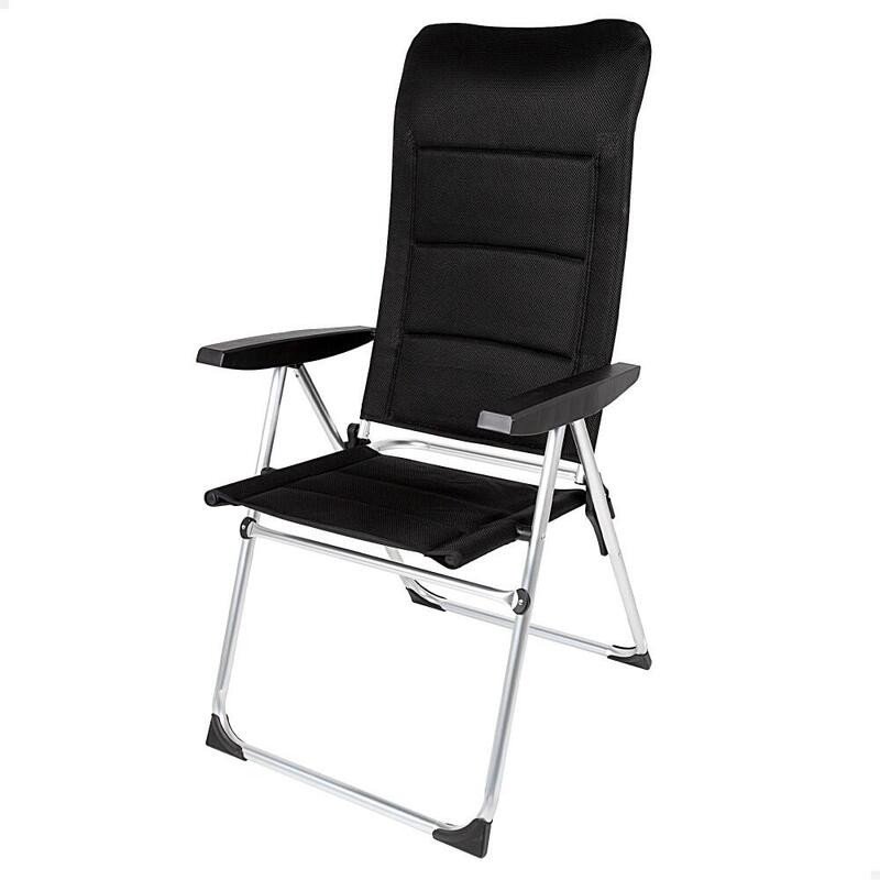 Silla plegable jardín acolchado Deluxe respaldo alto multiposición Aktive