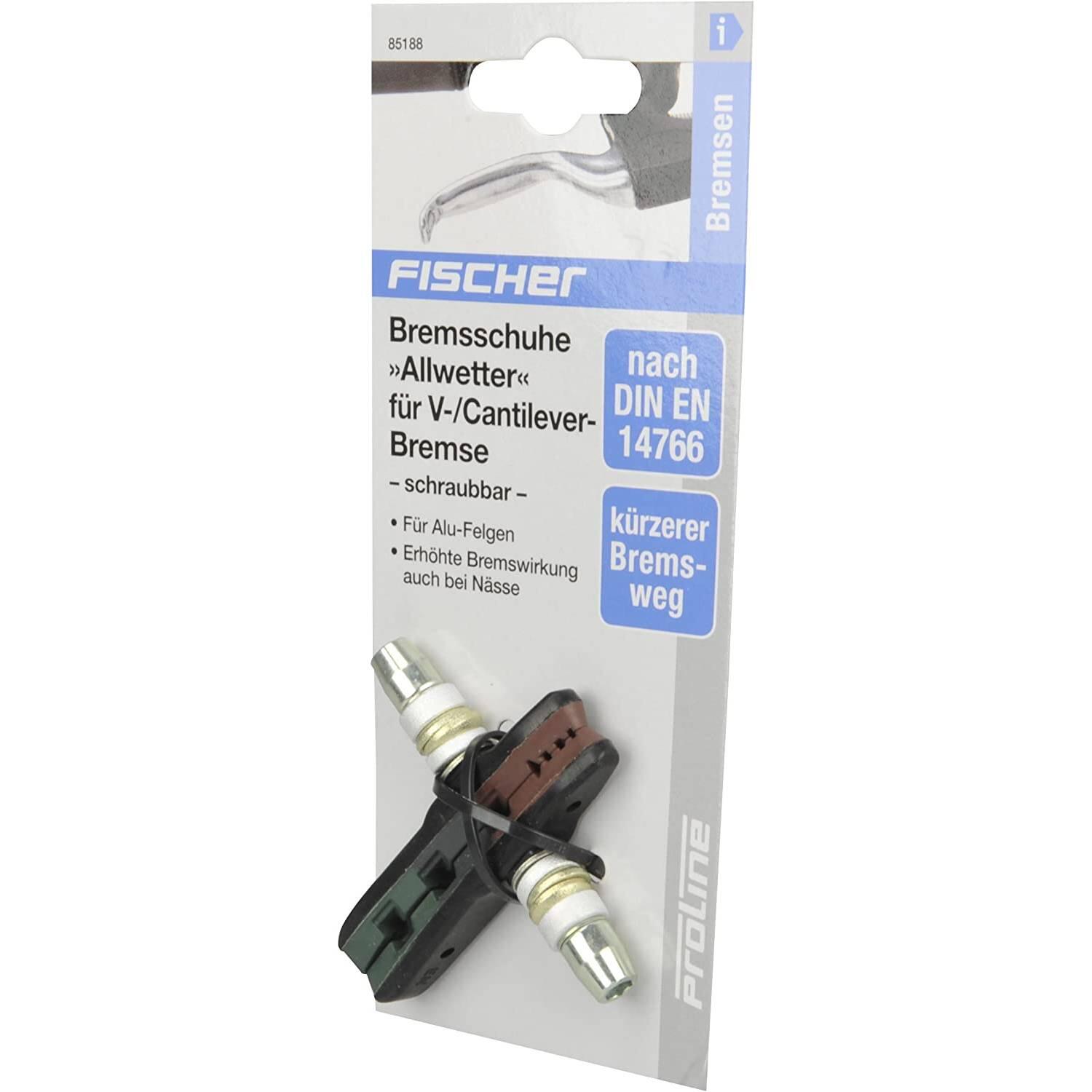 FISCHER Bremsschuhe V-Bremse schraubbar für Alufelgen - Allwetter 4/5