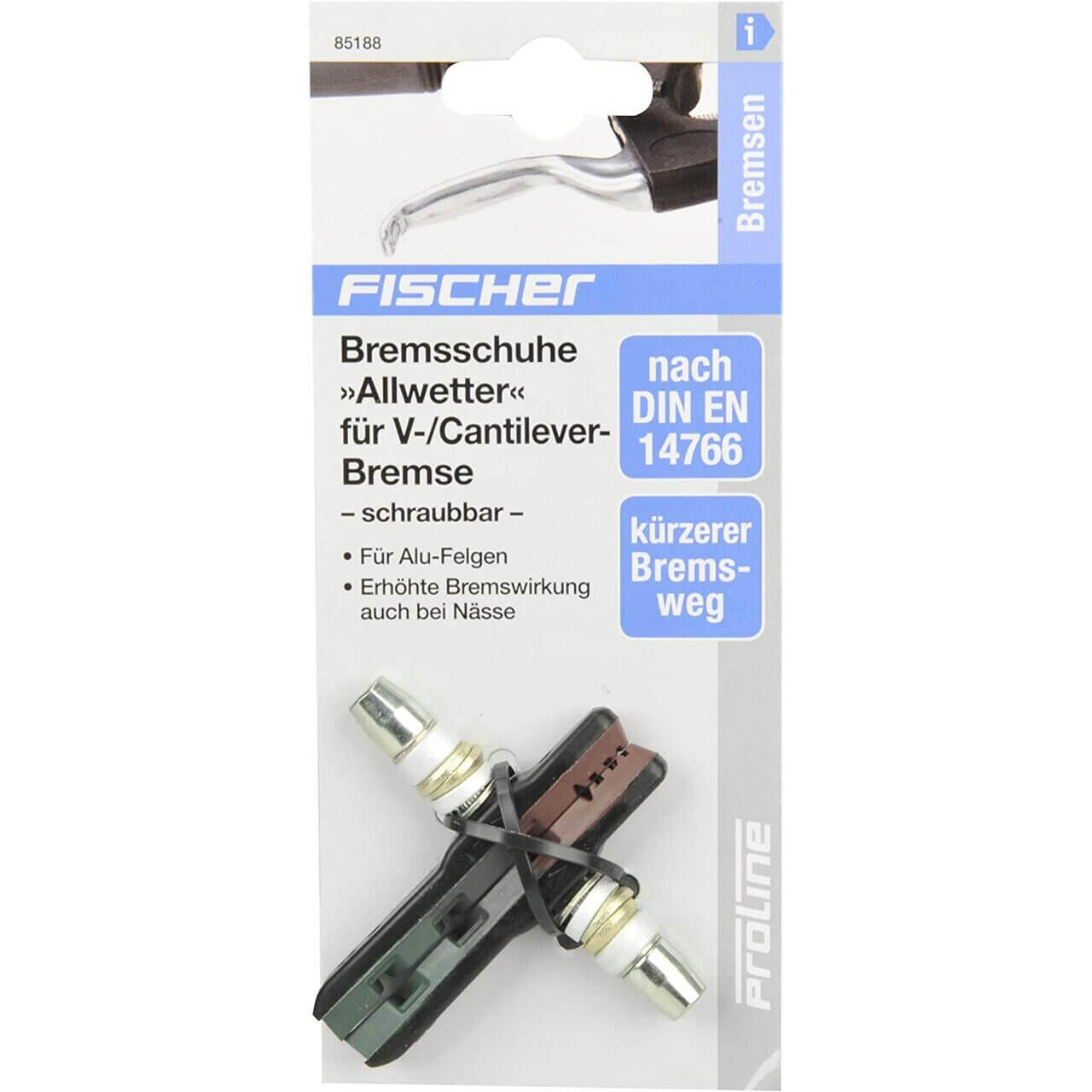 FISCHER Bremsschuhe V-Bremse schraubbar für Alufelgen - Allwetter 3/5