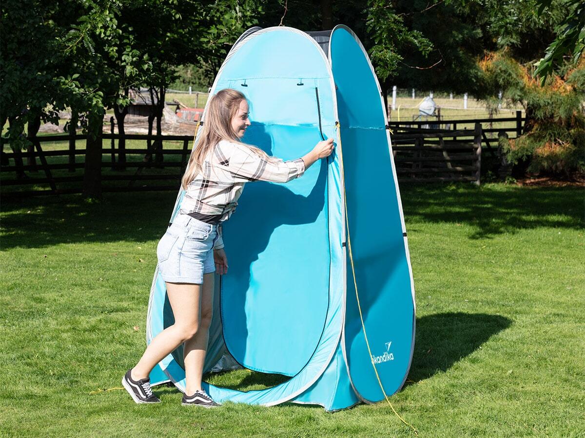 Douche tent voor camping - 210 cm hoog - met raam 3/7