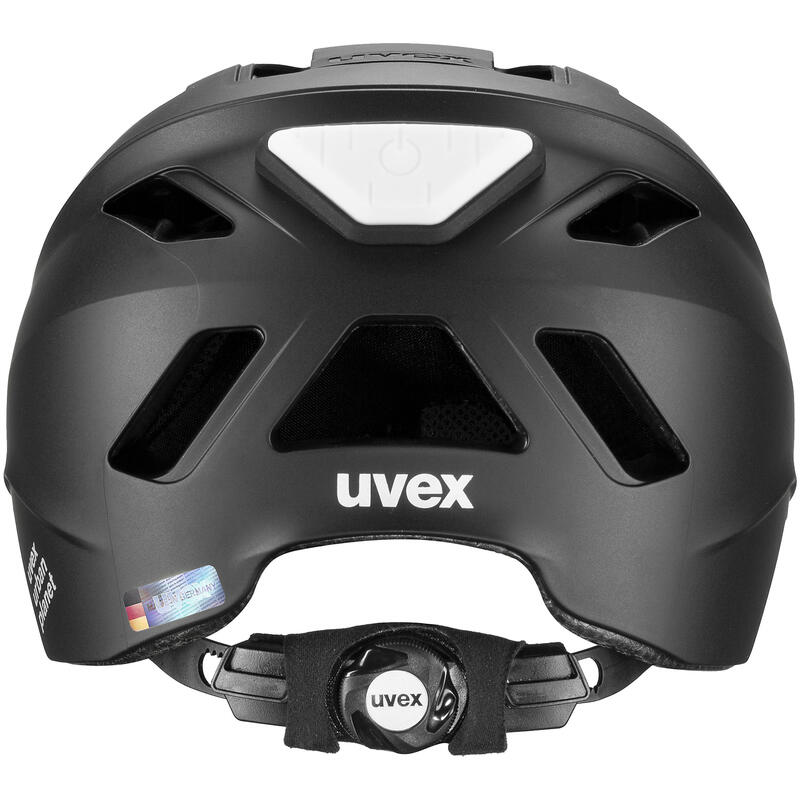 Kask rowerowy miejski Uvex urban planet LED czarny matowy