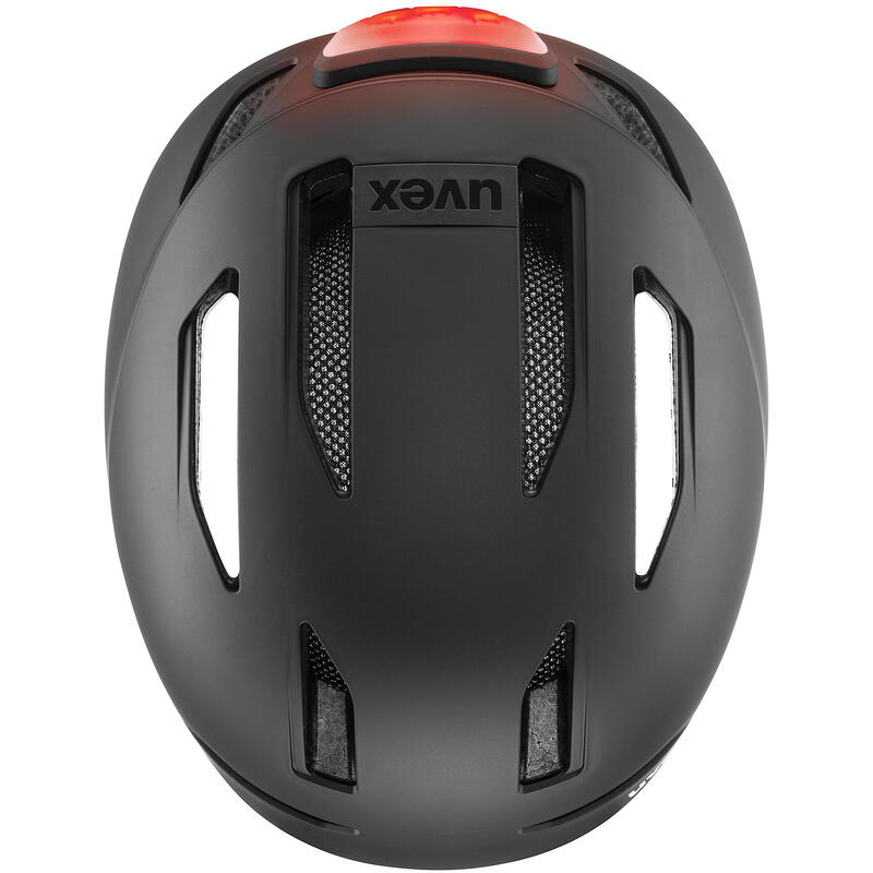 Kask rowerowy miejski Uvex urban planet LED czarny matowy