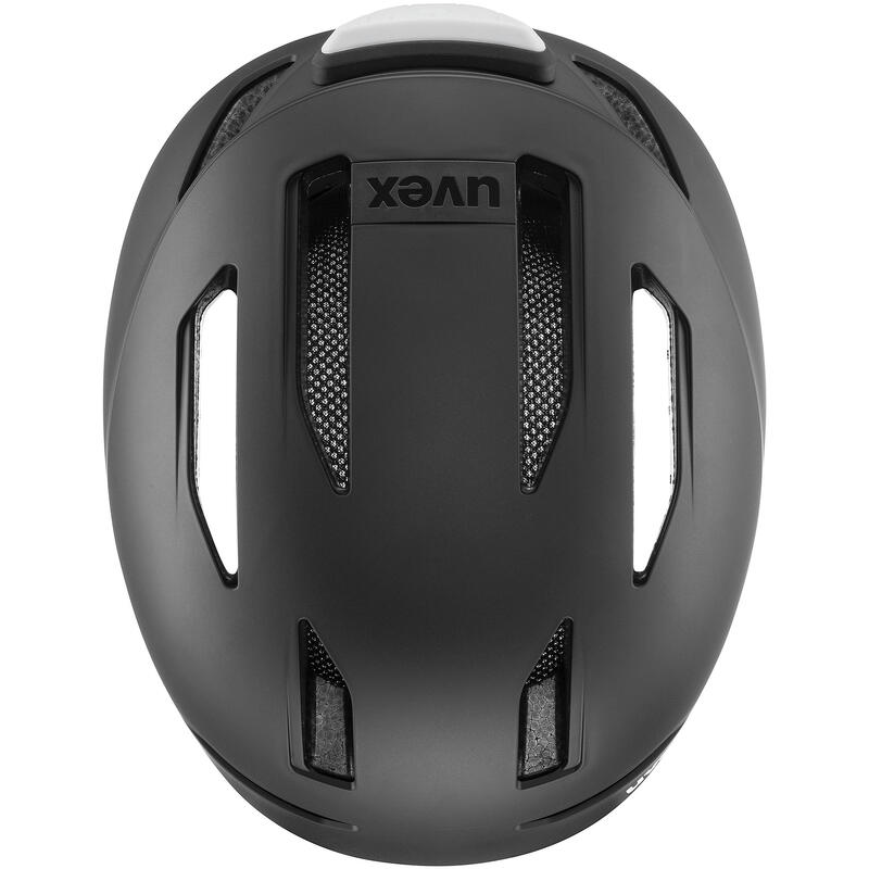 Kask rowerowy miejski Uvex urban planet LED czarny matowy