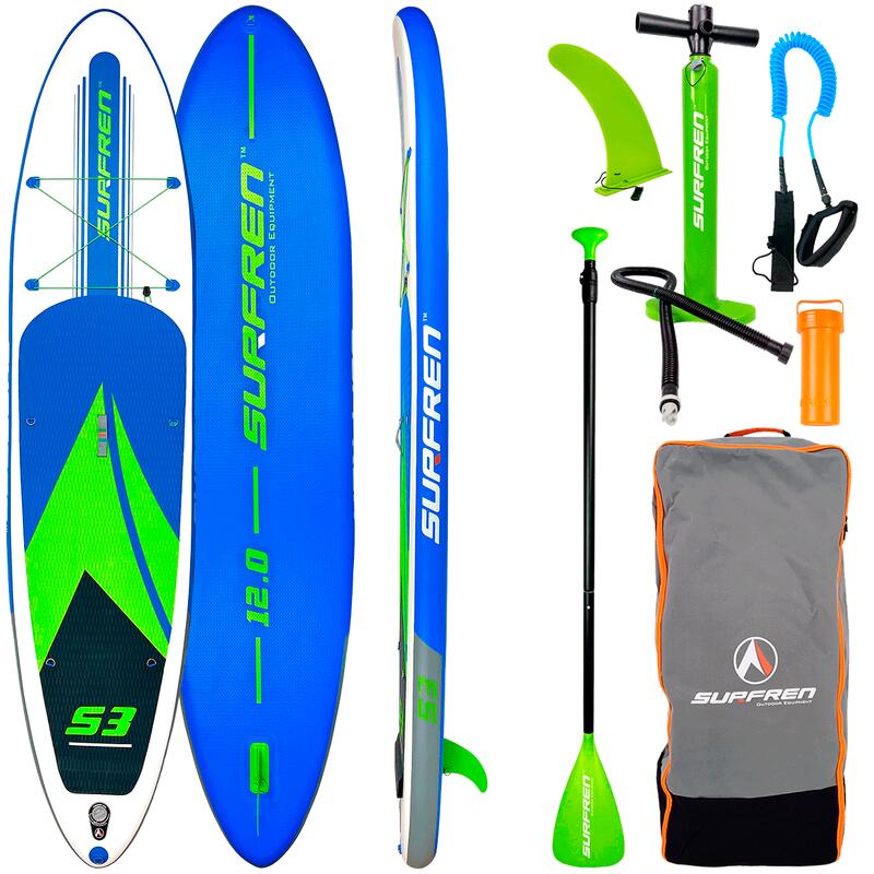 Juego De Tabla De Paddle Surf Hinchable Azul 305x76x15 Cm Vidaxl
