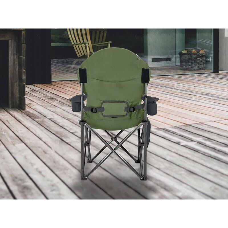Chaise pliante camping Relax Comfort - Max 160 kg - Sac transport - Vert