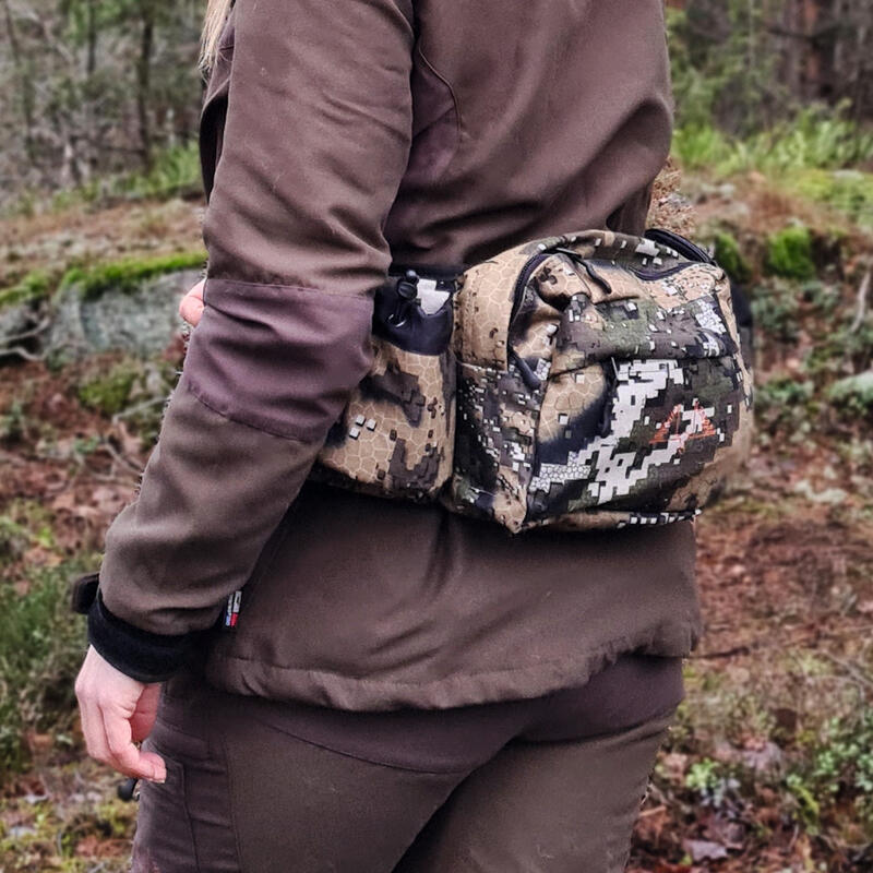 Bolsa de cintura para caça Swedteam Alpha WB Camo Veil com vários bolsos.