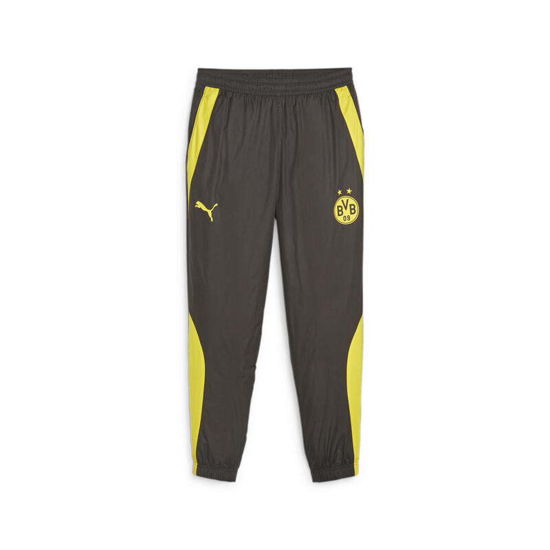 Pantaloni da calcio Borussia Dortmund pre-partita PUMA Black Cyber Yellow