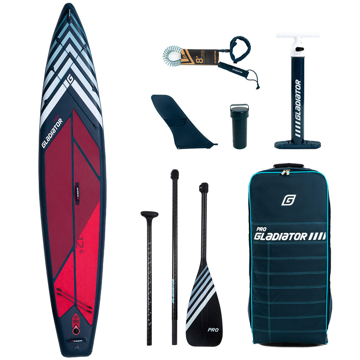 GLADIATOR Gladiator PRO Sport 12'6 x 30” x 5.9” Touring Paddle Board For More Speed