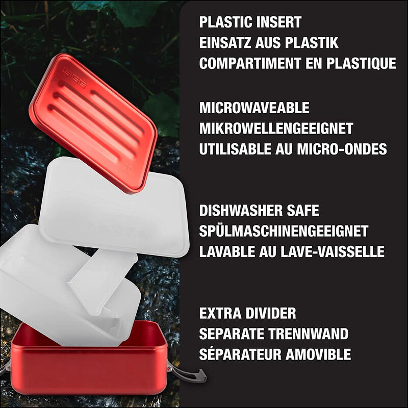 SIGG Lunch Box Metal Rot Plus 0.8L, BPA-frei, Leicht, Spülmaschinenfest 3/6