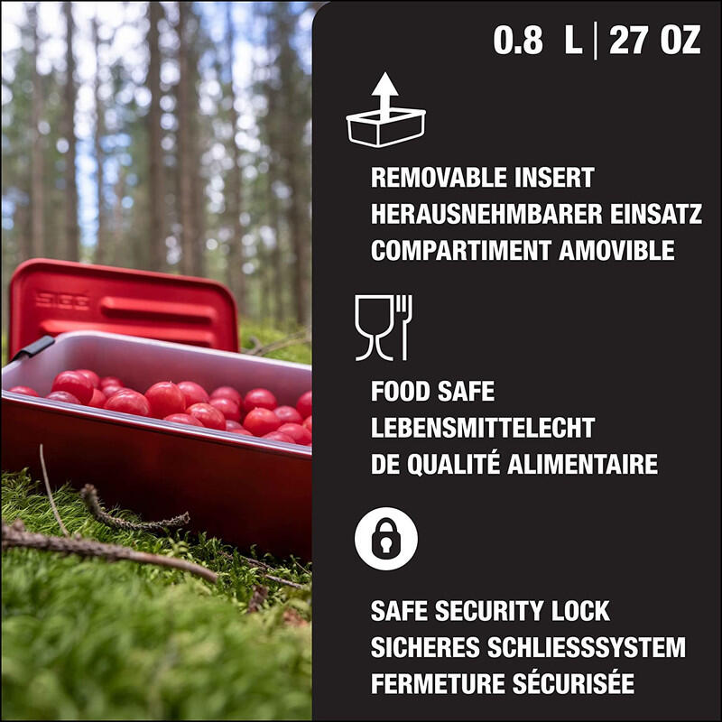 SIGG Lunch Box Metal Rot Plus 0.8L, BPA-frei, Leicht, Spülmaschinenfest 4/6