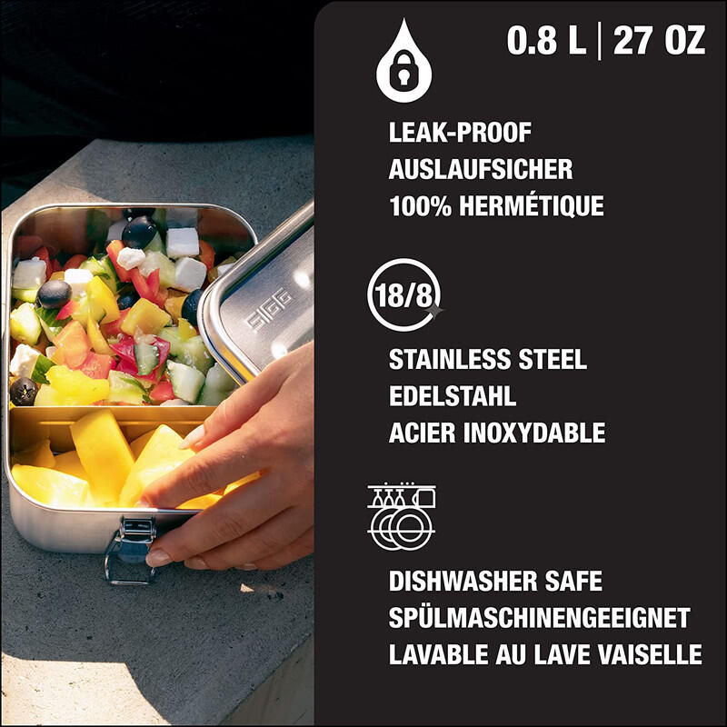SIGG Gemstone Lunch Box 1.1L Auslaufsichere Brotdose, Edelstahl 4/5
