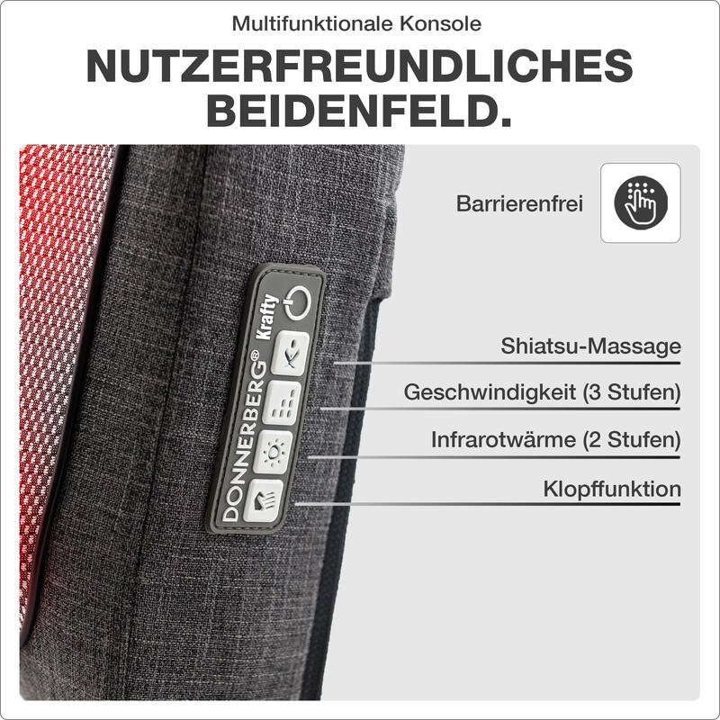 Massagekissen Krafty Shiatsu & Klopfmassage 10 Massageköpfe inkl. Infrarotwärme