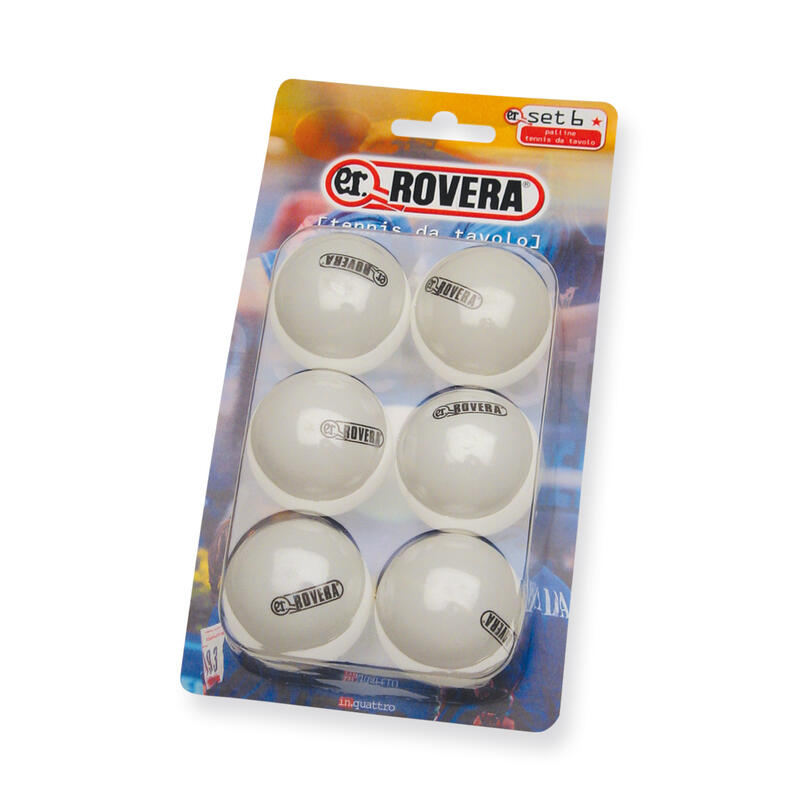 Set de Ping Pong con 2 Raquetas ER ROVERA y 4 Pelotas Blancas