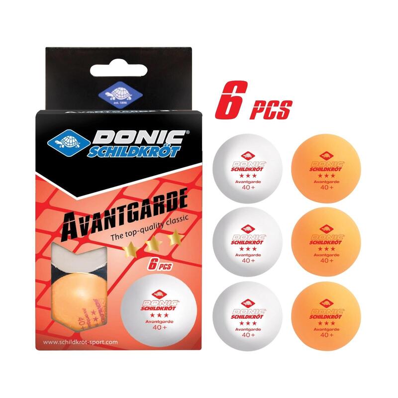 Donic Tischtennisbälle Avantgarde 6 Stück 3x weiß / 3x orange