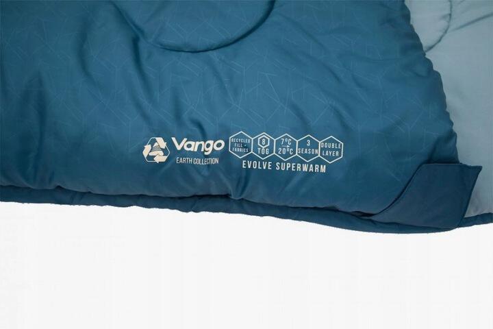 Vango Evolve Recycled 3-Season Single Sleeping Bag - Moroccan Blue 2/7