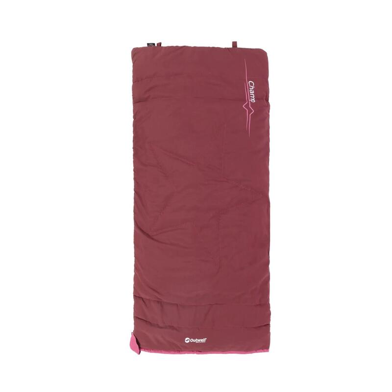 Śpiwór dla dzieci Outwell Champ Kids (130 cm) - deep red  LEWY