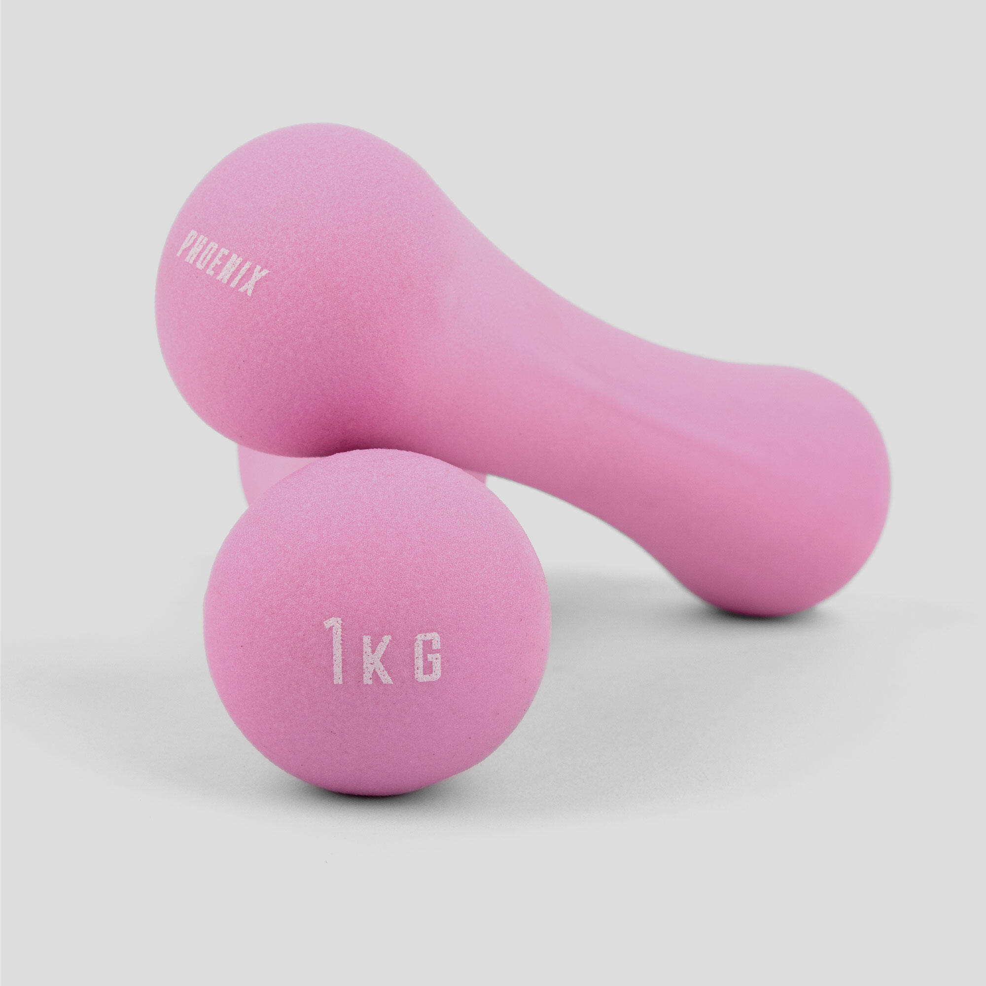Neoprene Dumbbell Weight - 1KG PAIR - Pink 4/7