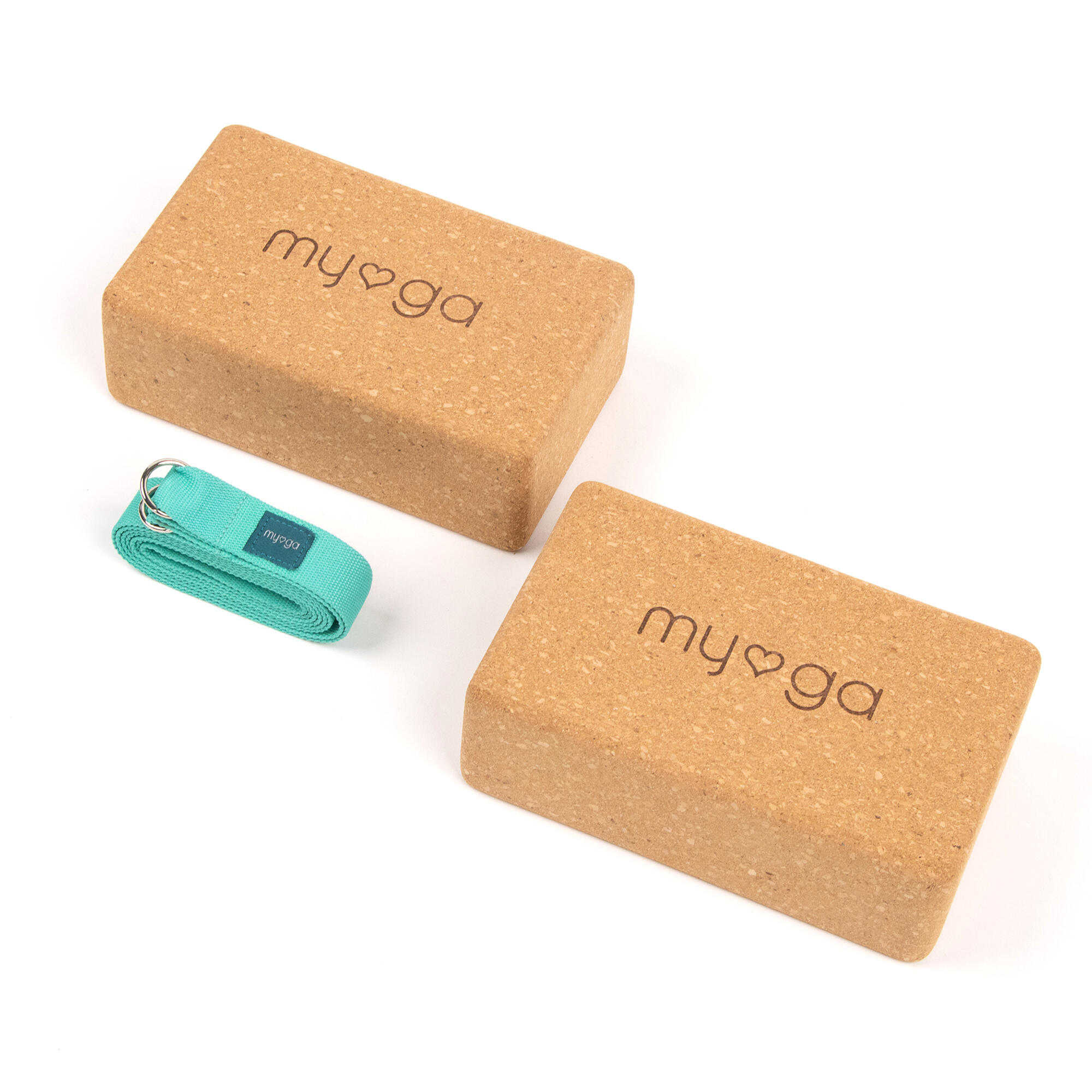 MYGA Myga Pair of Cork Blocks & Strap - Turquoise
