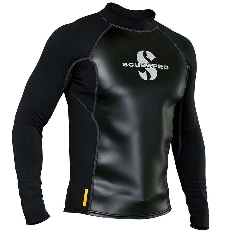 Hybrid Adult Men 1MM Thermal Long Sleeve Diving Top - Black