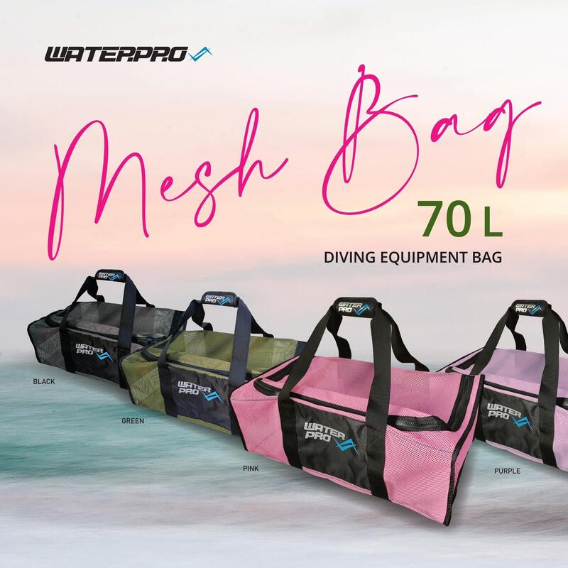 Adult Unisex Diving Gear Mesh Bag 70L - Pink