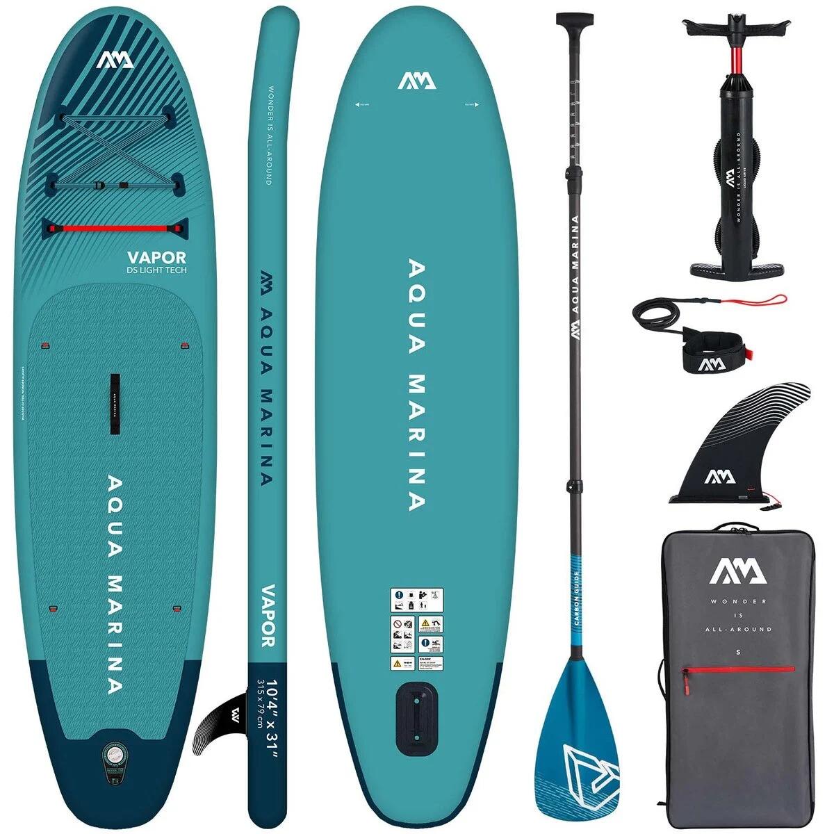 AQUA MARINA AQUA MARINA VAPOR 10’4” BT-23VAP SUP opblaasbaar board CARBON PADDEL Blauw
