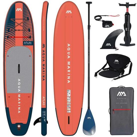 Aqua Marina Atlas Carbon 12'0 366 cm aufblasbares SUP Board + Kajaksitz