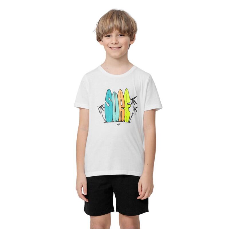 Camiseta de gimnasia para niños HJL22-JTSM009 Blanca