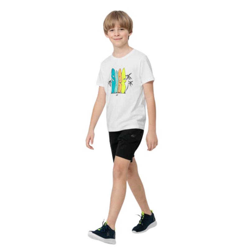 Camiseta de gimnasia para niños HJL22-JTSM009 Blanca