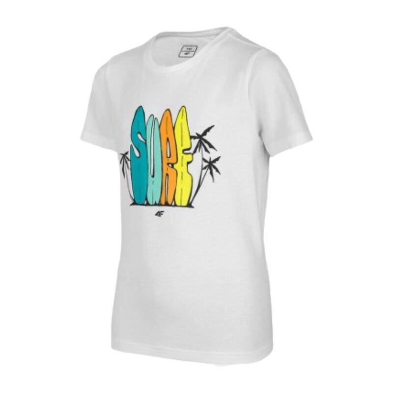 Camiseta de gimnasia para niños HJL22-JTSM009 Blanca