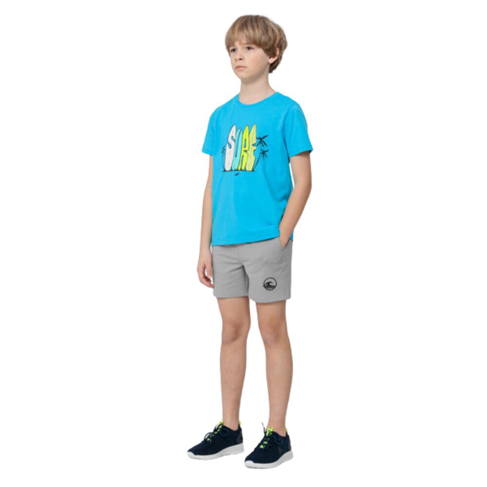T-shirt criança ginástica 4F HJL22-JTSM009 Azul 2/4