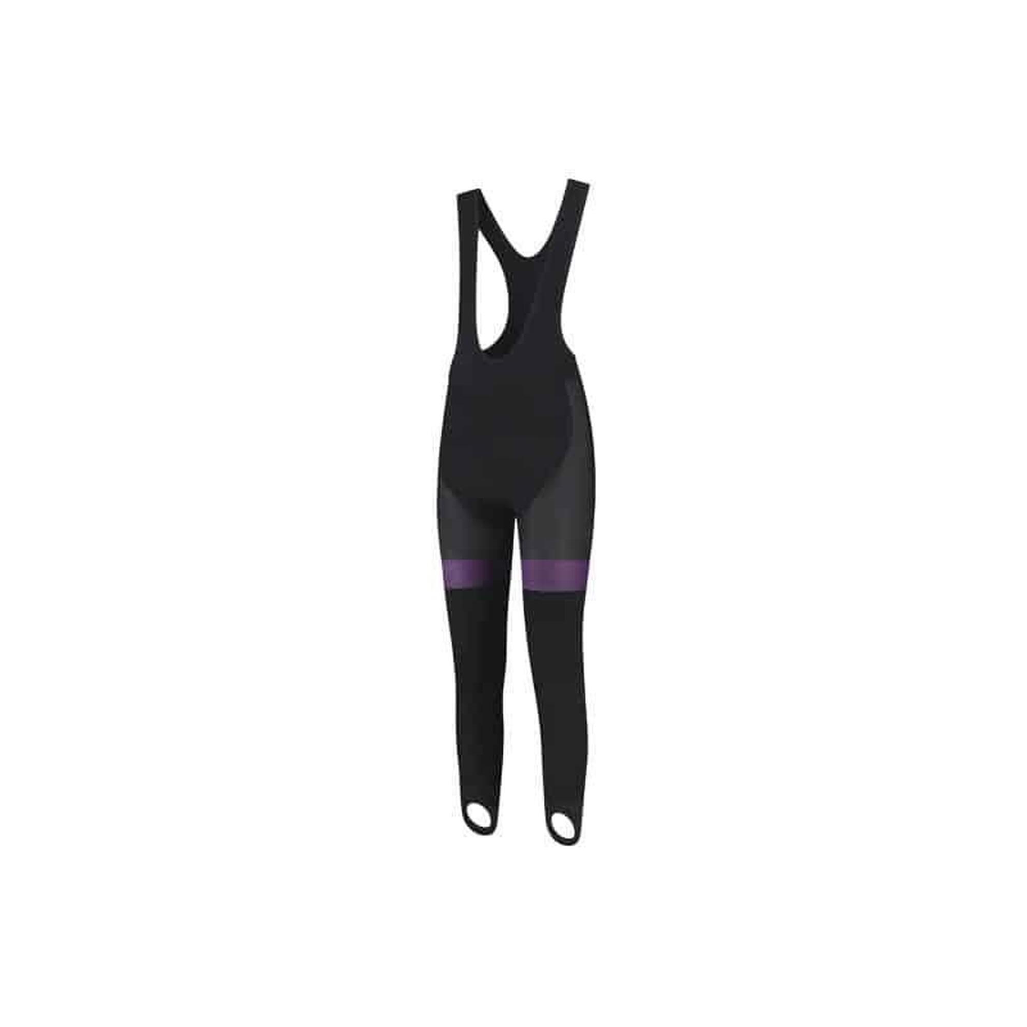 Sport2x T-PRO Premium Bibtight Pantalon long pour femme avec chamois Noir/Violet