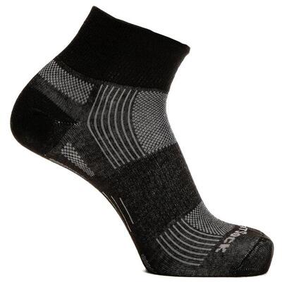 Wrightsock eco explore quarter - zwart - dubbellaags anti-blaar sokken