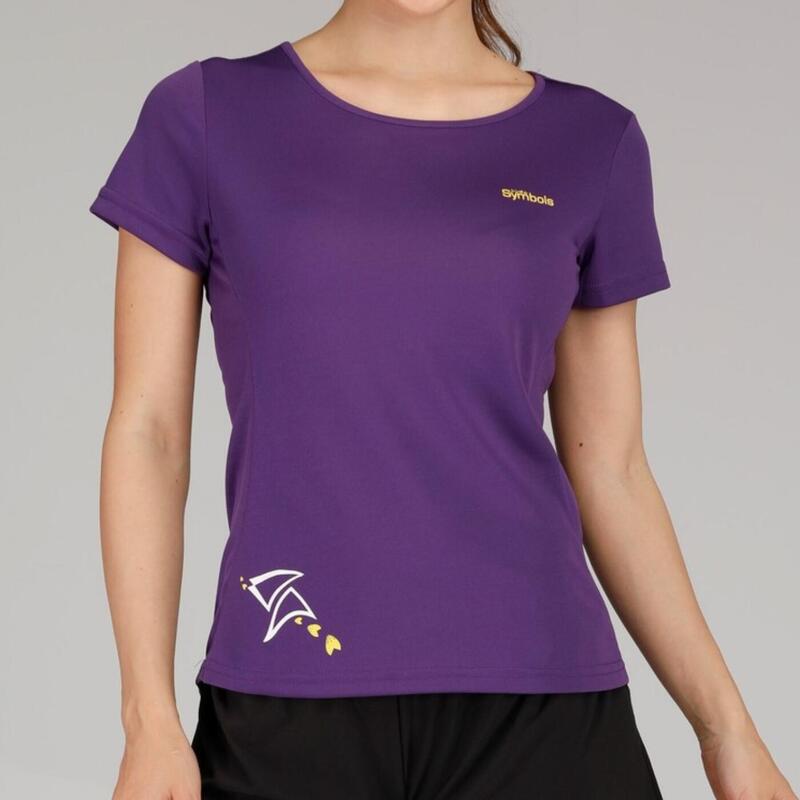 Women Quick Dry Crew Neck Short Sleeve Sport T-shirt - Purple