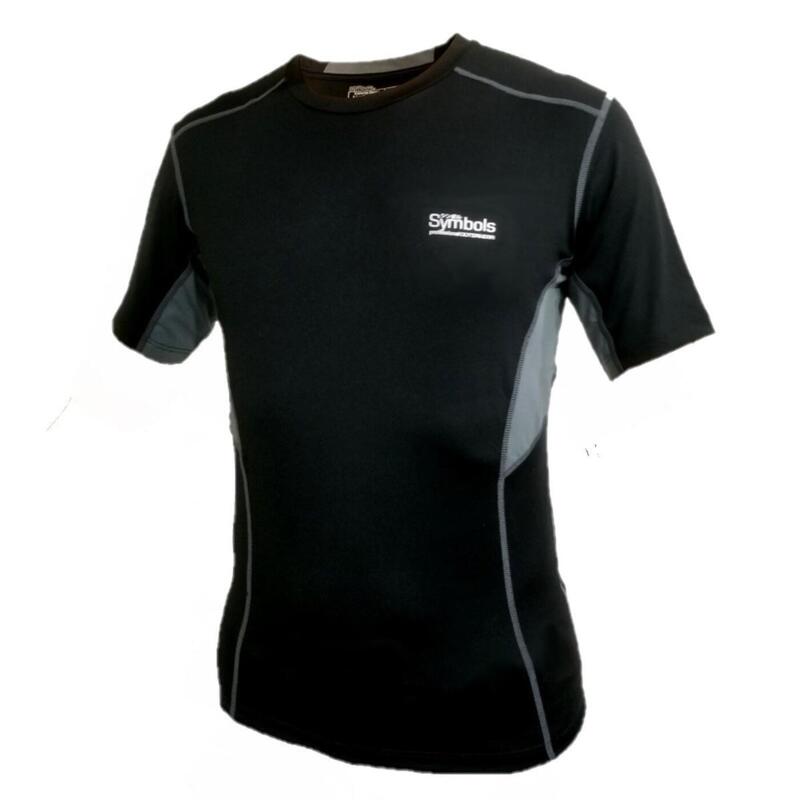 Men Quick Dry Slim Fit Short Sleeve Sport T-shirt - Black/Grey