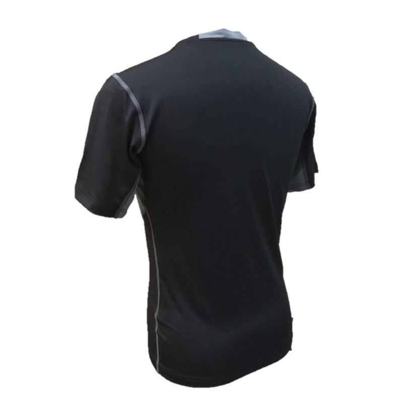 Men Quick Dry Slim Fit Short Sleeve Sport T-shirt - Black/Grey