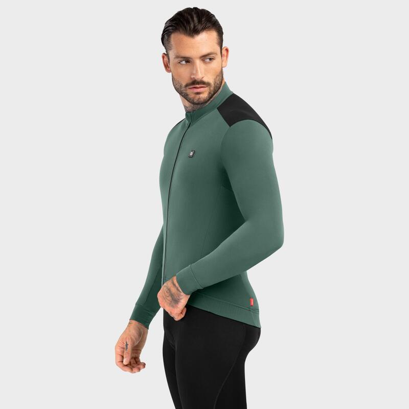 Maillot vélo thermique homme Cyclisme M4 Volta Vert Armée