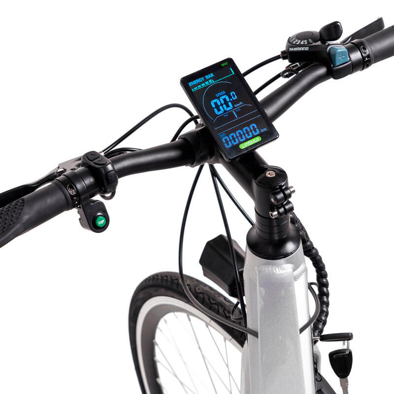 YOUIN New York Bicicleta Eléctrica, 35 km Autonomía, Shimano 6 Vel, Pantalla LCD