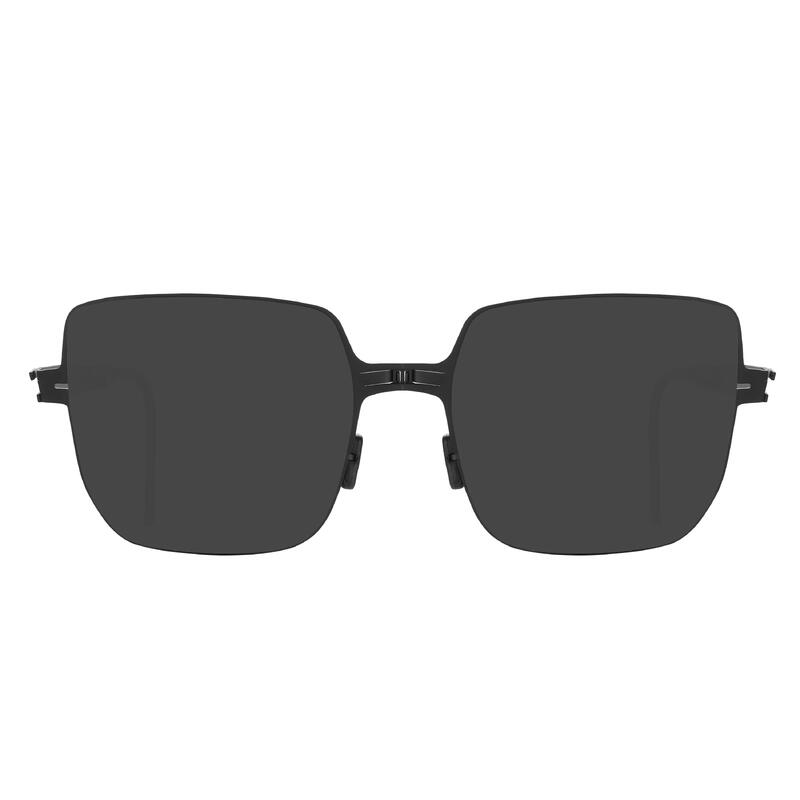 BRIGITTE S006 Adult Unisex Folding Sunglasses - Black / Dark Grey