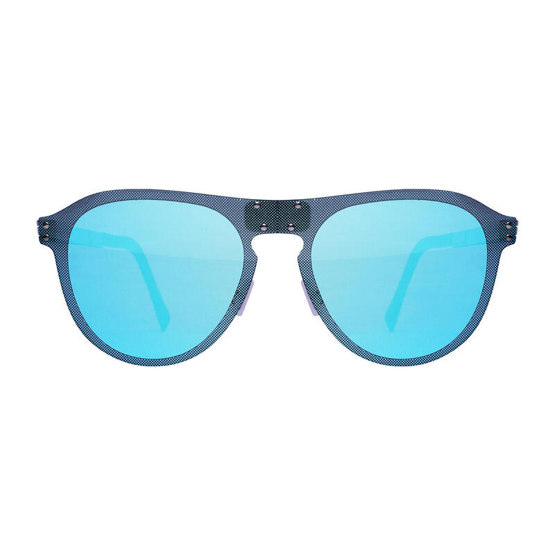 GRAVITY O003 Adult Unisex Folding Sunglasses - Brush Gold/Blue