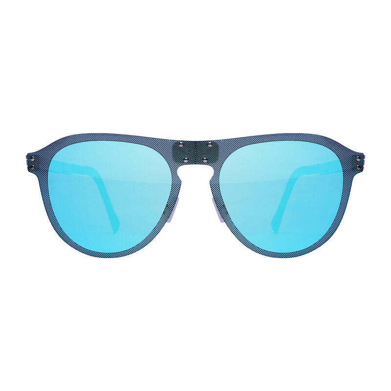 GRAVITY O003系列成人中性摺疊式太陽眼鏡 - 金/藍