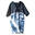 成人中性UPF 50+保暖風速乾布斗篷衣 - 黑色/藍色