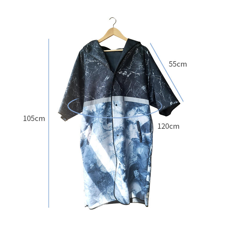 成人中性UPF 50+保暖風速乾布斗篷衣 - 黑色/藍色