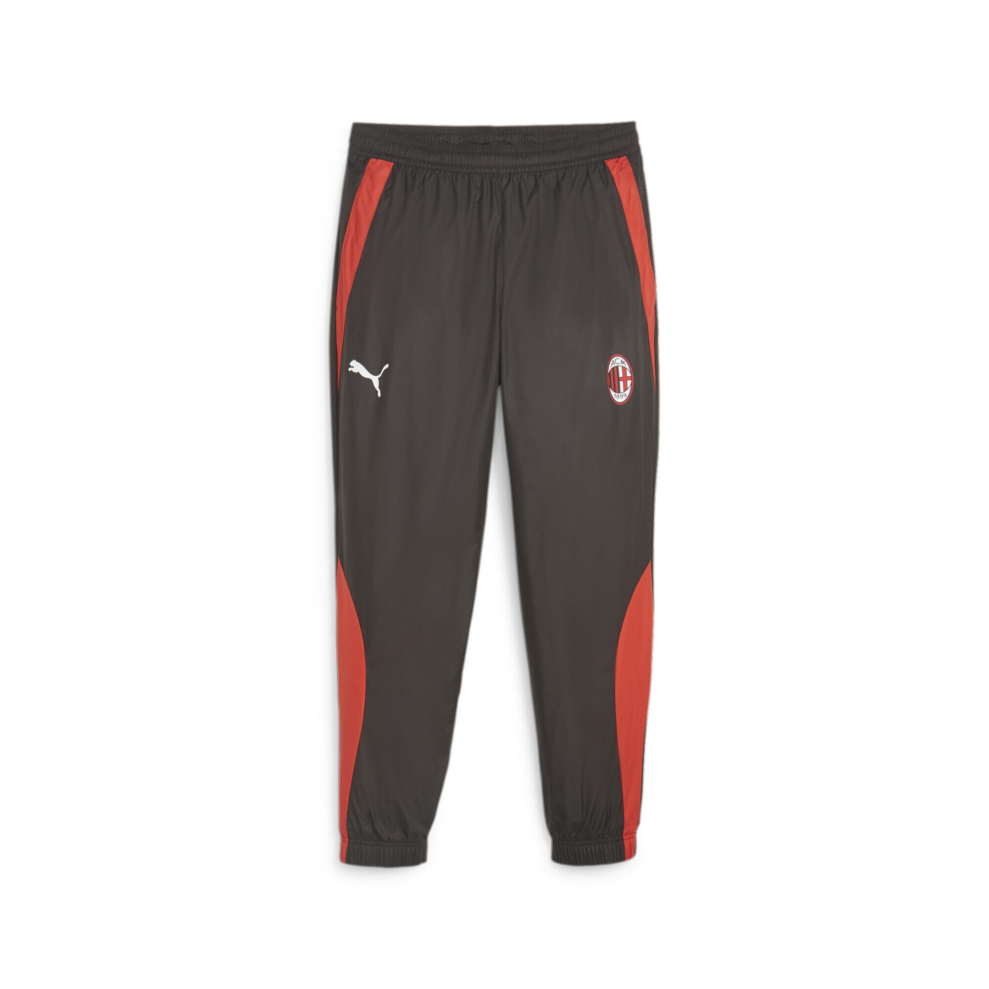 Pantalon tissé d’avant-match 23/24 AC Milan PUMA Black For All Time Red 1/6