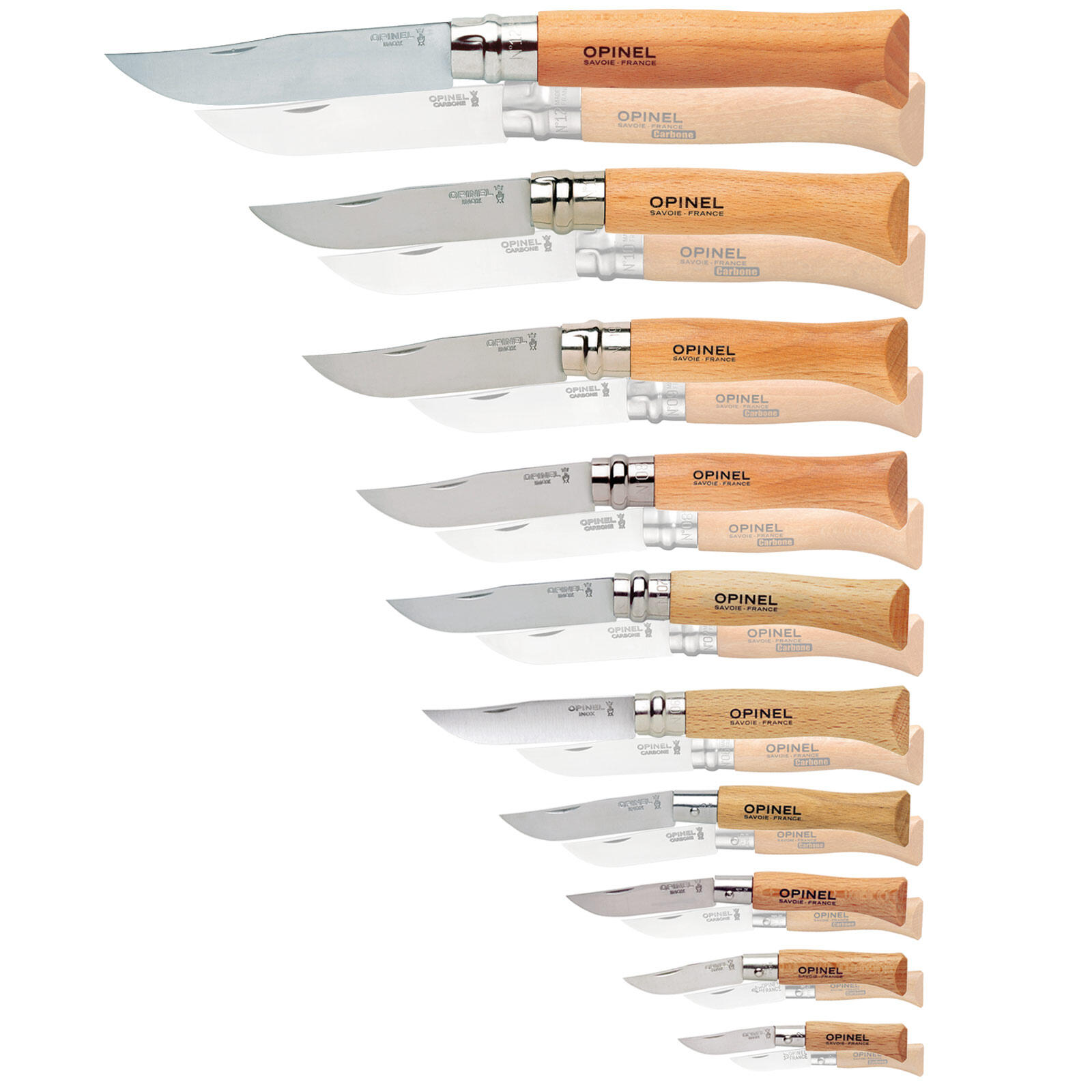 Campeggio coltello in acciaio tascabile pieghevole manico legno No.05 carbonio 2/5