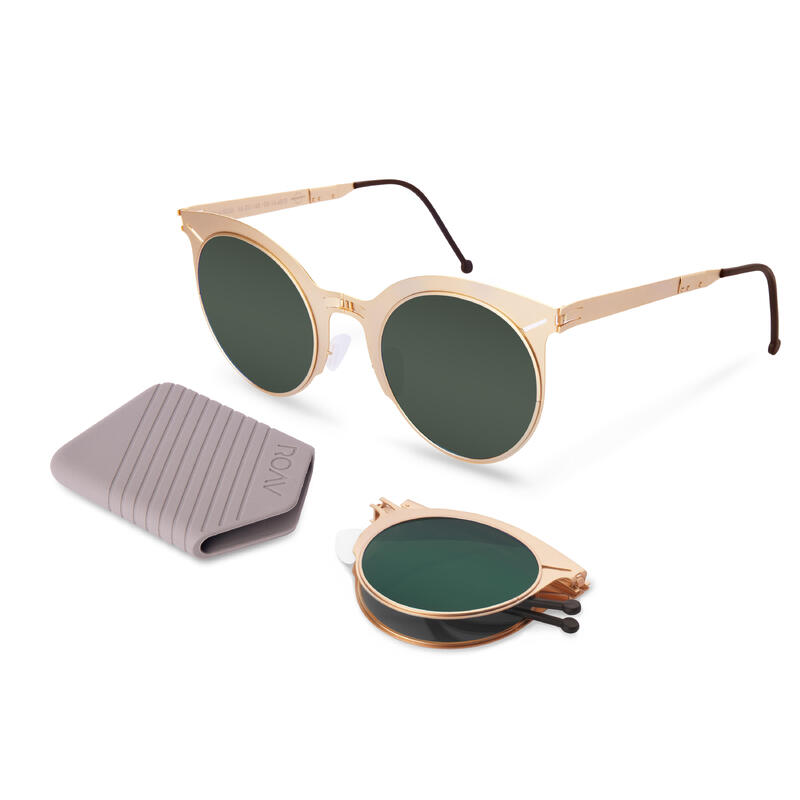 Zuma 8005系列成人中性摺疊式太陽眼鏡 - 金/綠