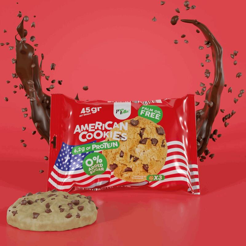 Protella - Biscoitos Americanos 45 g - Biscoitos Proteicos Americanos